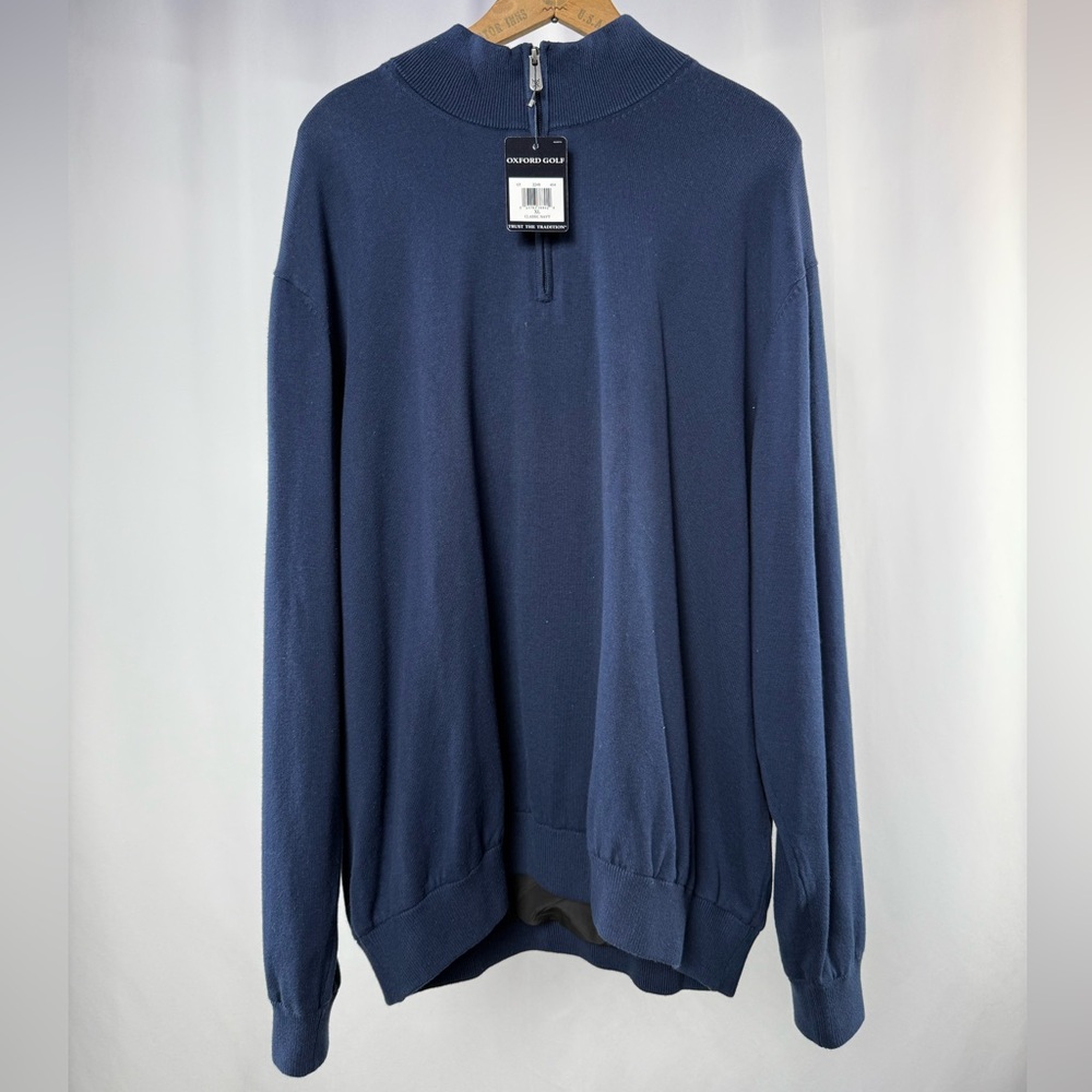 NWT Oxford‎ Golf Super Dry Quarter Zip Pullover in Blue Size Extra Large